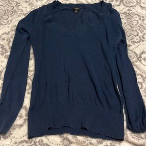y2k blue long sleeve, see through